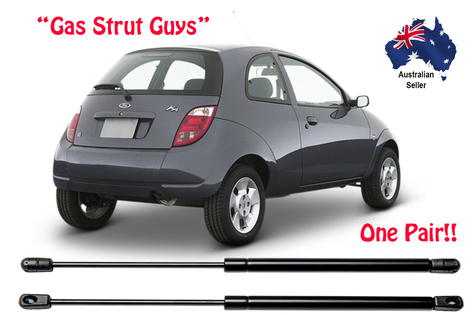 Gas Struts suit Ford Ka Hatchback Hatch tailgate boot 1999 to 2003 New PAIR