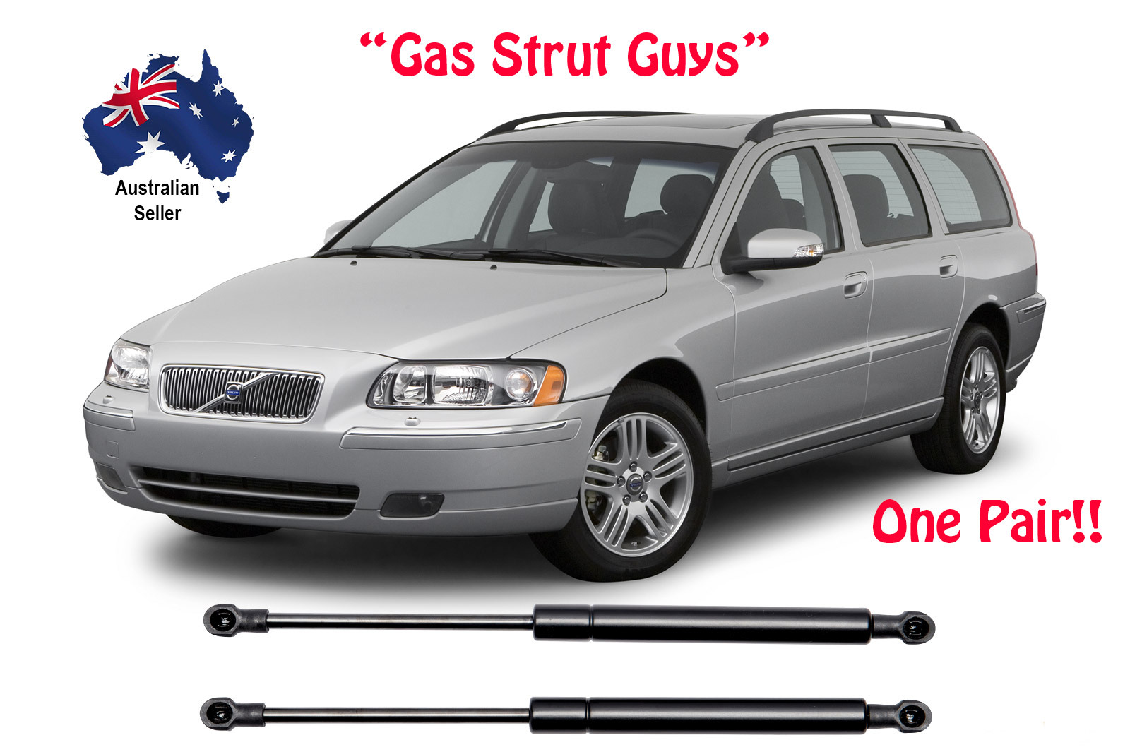 2x Gas Spring Bonnet Compatible with S60 S80 MK I V70 XC70 MK II Saloon Estate SUV 1997-2010 9154605 